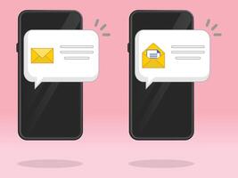 Smartphone Email Push Notification Popup Message vector