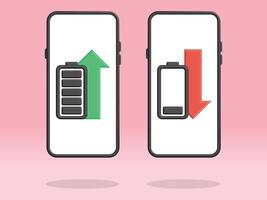 Smartphone Battery Arrow Up Down Performance vector
