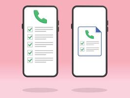 Smartphone Checklist Phone Calls Tasks File vector
