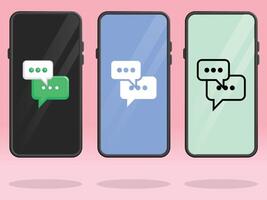 Smartphone Chat Overlapping Rectangular Message Box vector