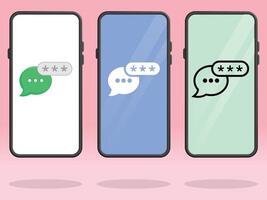 Smartphone Chat Password Protected Message Bubbles vector