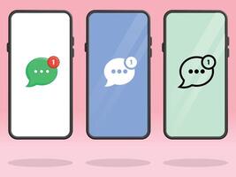 Smartphone Chat Message Bubbles Number Notification vector