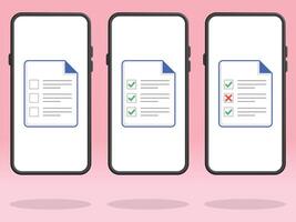 Smartphone Checklist File Tick Box Document vector