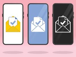 Smartphone Email Check Mark File Document vector