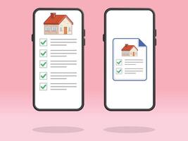 Smartphone Checklist House Property Recommendations File vector