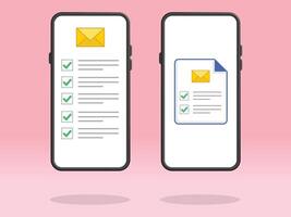 Smartphone Checklist Email Mailing Tasks File vector