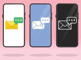 Smartphone Email Password Secured Notification Message vector