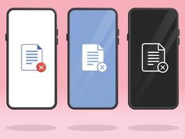 Smartphone File Cross X Mark Document vector