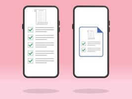 Smartphone Checklist Invoice Billing Accounting Tasks vector