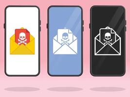 Smartphone Email Skull File Dangerous Attachment vector