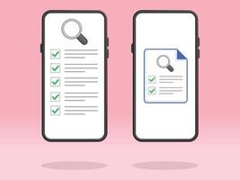 Smartphone Checklist Search Investigate Tick Boxes vector