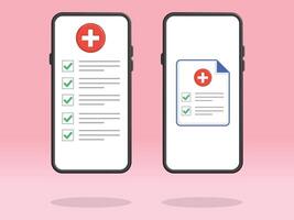 Smartphone Checklist Medical Cross Tasks File vector