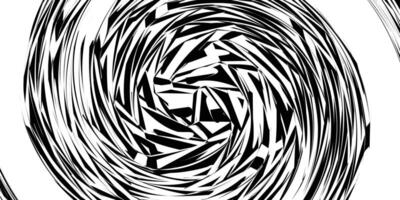 Abstract wavy circular in black and white illustration. vector