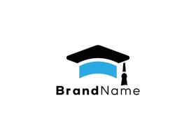 simple mortarboard logo design vector
