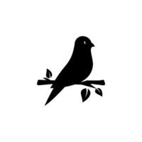 silhouette of a bird perched on a tree branch vector