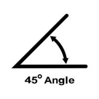 45 degree angle icon, isolated icon with angle symbol and text ,symbol for web flat design.cdr vector