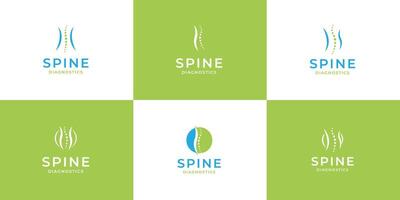 Set of spine diagnostics logo design template illustration idea vector