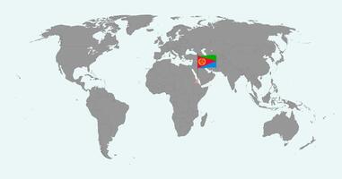 Pin map with Eritrea flag on world map. illustration. vector