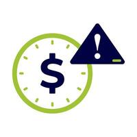 Dollar Coin Icon with Triangle Warning Sign for Financial Alerts vector