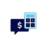 Comment Icon Featuring Dollar and Calculator for Accounting Solutions vector