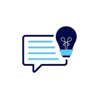Comment Icon Featuring Light Sign for Idea Generation and Creativity vector