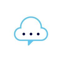 Comment Icon Saved on Cloud for Secure Communication and Storage vector
