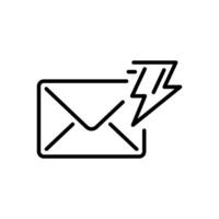 Line Icons Featuring Email and Lightning, Depicting Fast Sending Capabilities for Instant Communication Today vector