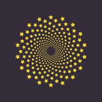 A frame with twisted stars. The abstraction is highlighted on a dark background. vector