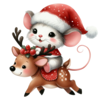 Mouse riding a reindeer png
