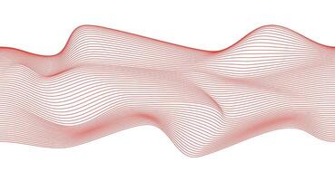 Wavy curve red line in futuristic style. Abstract wave element for design. Stylized line art background. vector