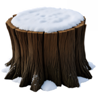 Snow Covered Tree Stump in Winter Rustic Nature Scene png