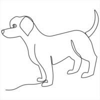 Continuous single line drawing of a dog dog single line drawing vector