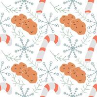 Seamless Christmas Pattern New year background. Colored illustration with christmas icons vector