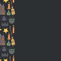 Halloween background with place for text. Cartoon halloween Frame vector