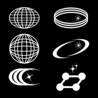 y2k element art and illustration set vector