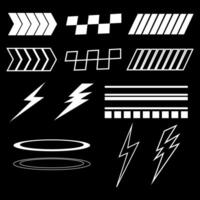 y2k element art and illustration set vector