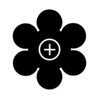 A black flower with a cross in the center vector
