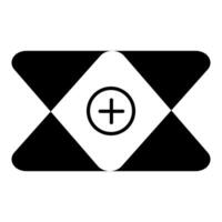 A black and white icon of a cross and a plus sign vector