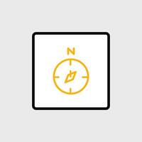 A yellow and black compass icon on a white background vector