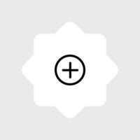 A white star with a plus sign on it vector