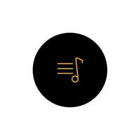 A black and yellow musical note icon on a white background vector