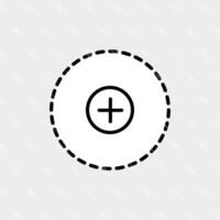 A plus sign icon in a circle on a white background vector