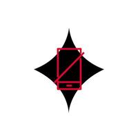 A black and red logo with a star on it vector