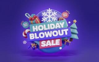 Holiday sales with this eye-catching 3D icon Perfect for festive marketing campaigns and promotions. photo