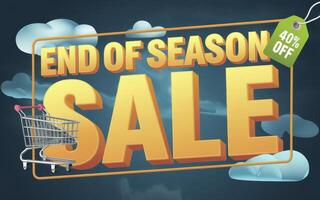 eye-catching end-of-season sale banner with shopping cart photo