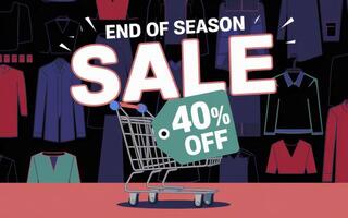 End of Season Sale with 40 Off and Shopping Cart photo