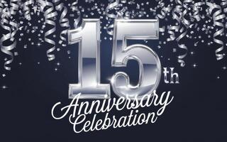 15th anniversary with this sophisticated silver design photo