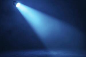 Blue Spotlight Stage Dark Room Background photo