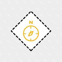 A compass icon in a square frame vector