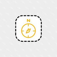 A compass icon with a yellow dot vector